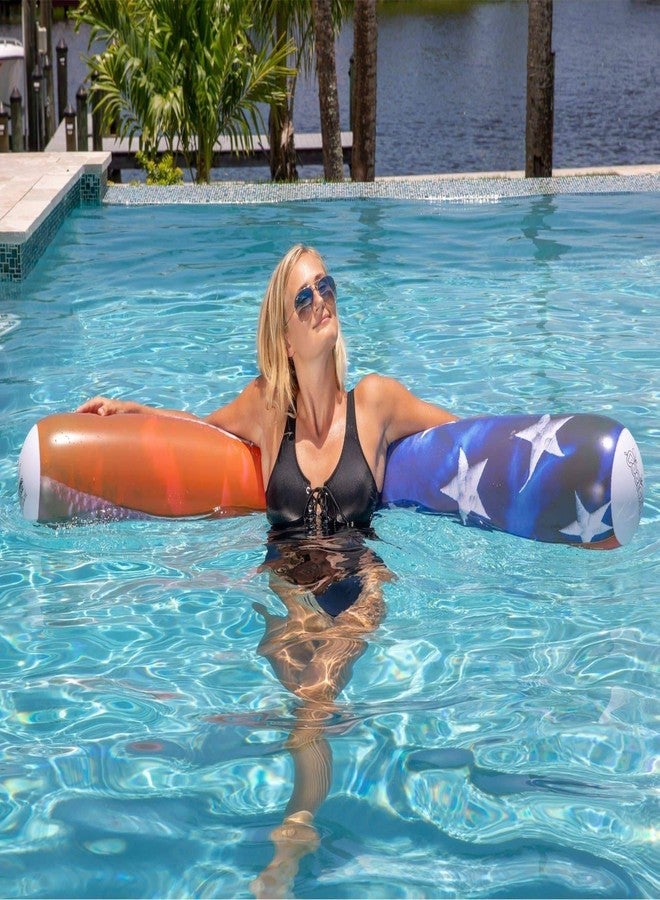 Poolcandy Stars and Stripes Pool Rafts (Stars & Stripes American Flag Inflatable Swim Noodles) - Image 4