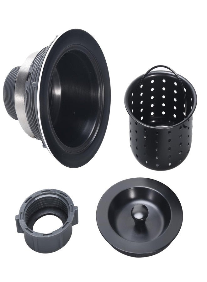 KONE Kitchen Sink Drain 3-1/2 Inch Black Sink Drain Assembly Kit, Removable Deep Sink Strainer Basket with Sink Stopper/Sealing Lid for Home, Kitchen, Stainless Steel - Image 2