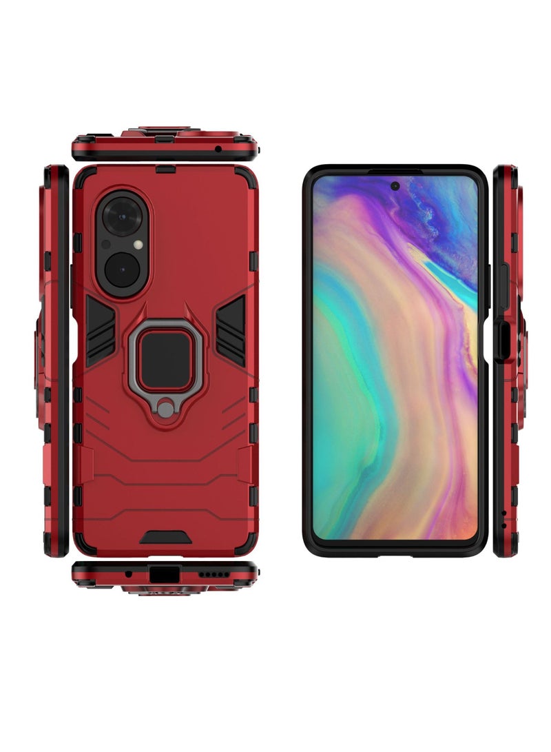 Red Protective Cover With Ring Bracket For Huawei - Image 2