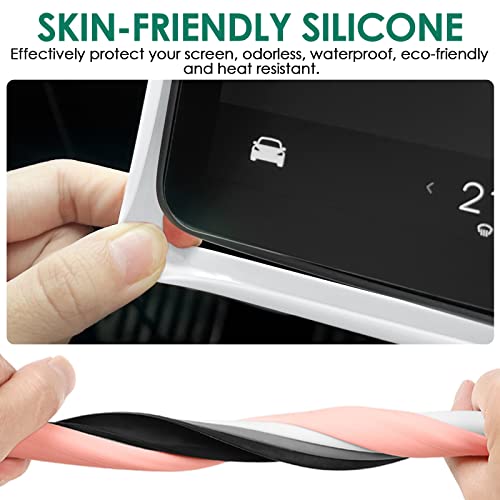 ONKENTET Screen Protector Frame Compatible with Tesla Model 3 Model Y 2024 2023 2022 2021 2020 2019 Screen Edge Protector Cover Center Console Decoration Interior Accessories (White) - Image 5