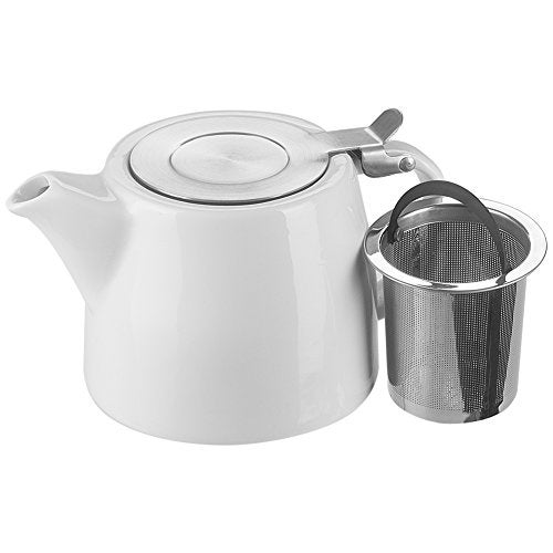 Belinlen 18 oz Tea pot with infuser and SLS lid (White) - Image 2