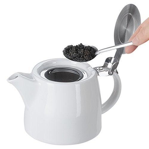 Belinlen 18 oz Tea pot with infuser and SLS lid (White) - Image 3
