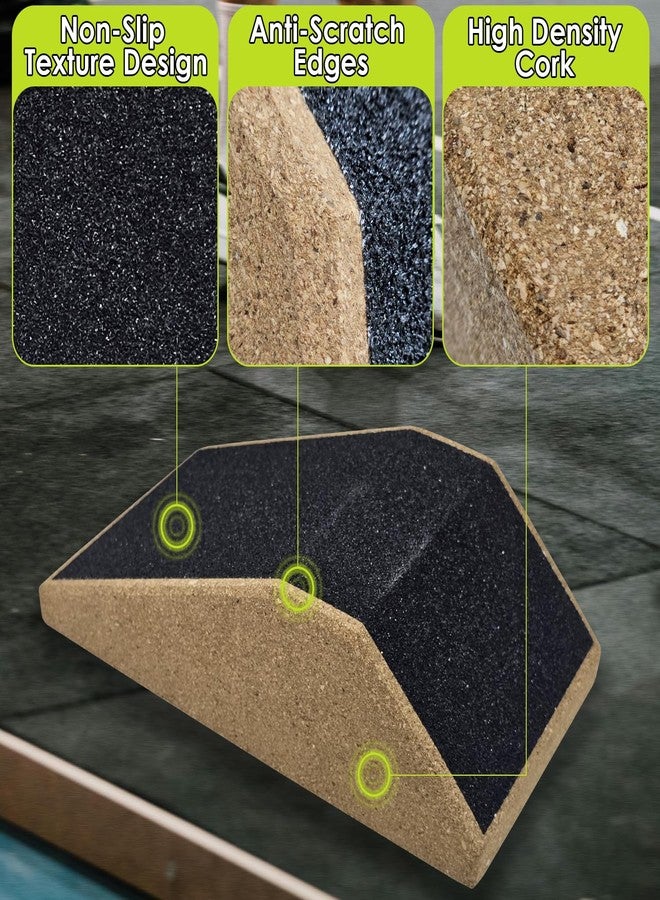 Socpuro 2Pcs Cork Squat Wedge Block, Non-Slip Slant Boards, Ramp Platform for Elevate Heels and Squat Support - Image 3