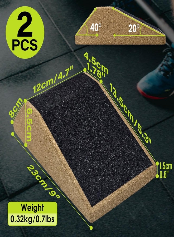 Socpuro 2Pcs Cork Squat Wedge Block, Non-Slip Slant Boards, Ramp Platform for Elevate Heels and Squat Support - Image 2