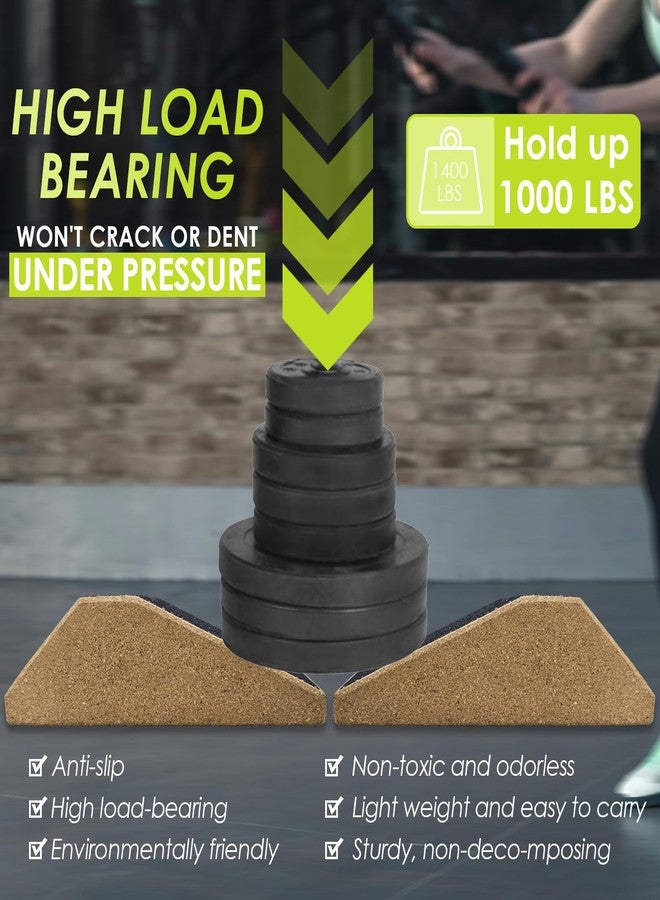 Socpuro 2Pcs Cork Squat Wedge Block, Non-Slip Slant Boards, Ramp Platform for Elevate Heels and Squat Support - Image 4