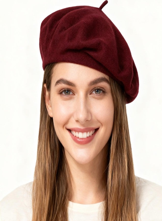 ايزوس قبعة بيريه فرنسية نسائية من إيزوس، قبعة فنانة سادة من الصوف، قبعة بيريه شتوية دافئة للبالغين، قبعة بيني أنيقة للرجال والنساء - Image 4
