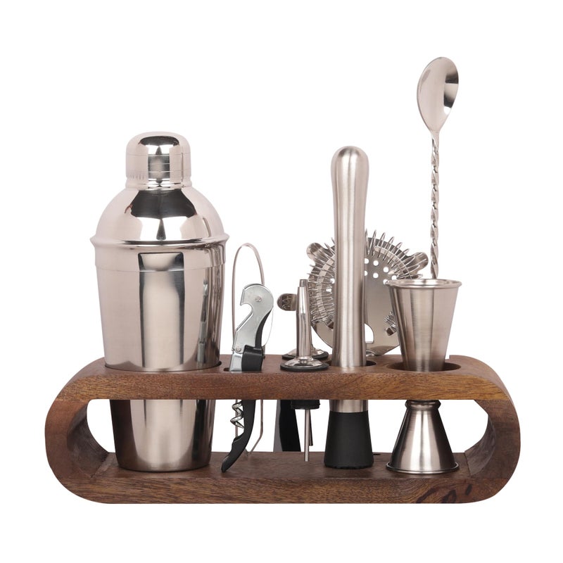 Anything & Everything Bar Tool Set with Stand, 10-Piece Bartender Kit, Stainless Steel, Natural - Image 5
