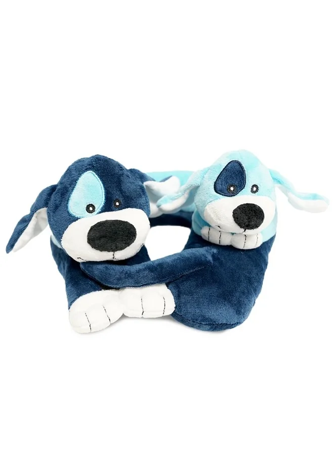 Cabeau Evolution Kid's Travel Pillow - Innovative Chin Strap & Head Support, Stops Head Movement, Super Soft & Fun Children Pillow Design for Comfortable Journeys, Washable - Puppies