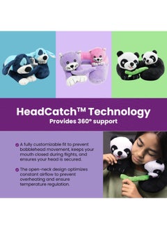 Cabeau Evolution Kid's Travel Pillow - Innovative Chin Strap & Head Support, Stops Head Movement, Super Soft & Fun Children Pillow Design for Comfortable Journeys, Washable - Puppies  - Image 4
