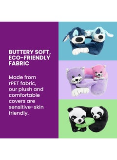 Cabeau Evolution Kid's Travel Pillow - Innovative Chin Strap & Head Support, Stops Head Movement, Super Soft & Fun Children Pillow Design for Comfortable Journeys, Washable - Puppies  - Image 5