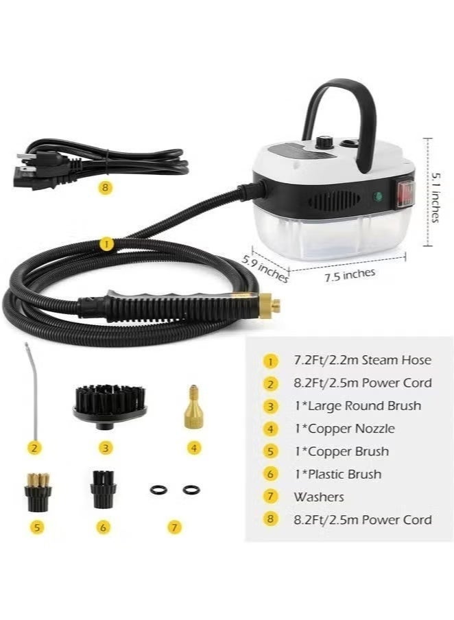 Steam Cleaner,15s Heat-Up,1.2L Tank,6-Level Adjustable Handle,2500W Steamer for Cleaning,Portable Steamer for Cleaning with 3 Brushes,Steam Cleaner for Home,Car,Dirt,Grease,Grout,Tile,Couch - Image 3