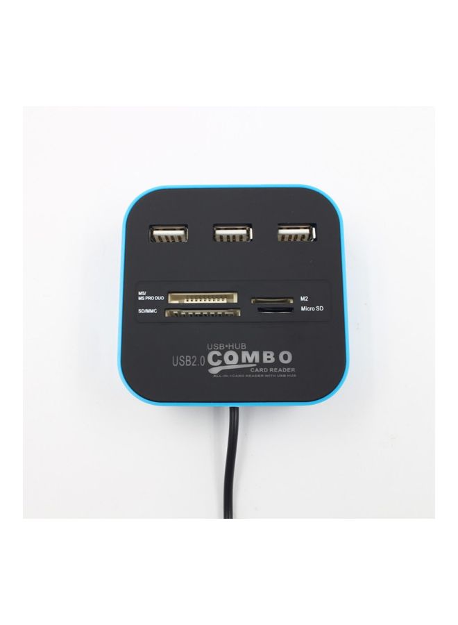 NIBEMINENT Multifunction 3 Ports USB Hub Blue/Black - Image 4