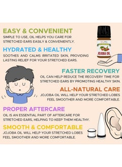 BodyJ4You Jojoba Oil Piercing Aftercare | Stretched Ear Gauges Tragus Nose Septum Lip Navel | Natural Recovery Skin Moisturizer | 100% Usda Organic Pure Unrefined Wax | 0.17 Fl Oz  - Image 5