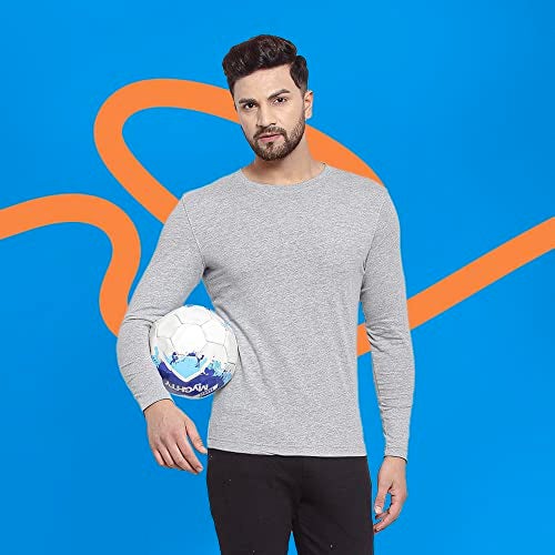 sporto Men's Full Sleeve T-Shirts - Cotton Blend | Soft & Comfortable | Round Neck | Superior Construction for Durability | Modern Slim Fit | Grey Jspe - Image 2