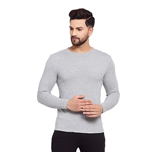 sporto Men's Full Sleeve T-Shirts - Cotton Blend | Soft & Comfortable | Round Neck | Superior Construction for Durability | Modern Slim Fit | Grey Jspe - Image 1