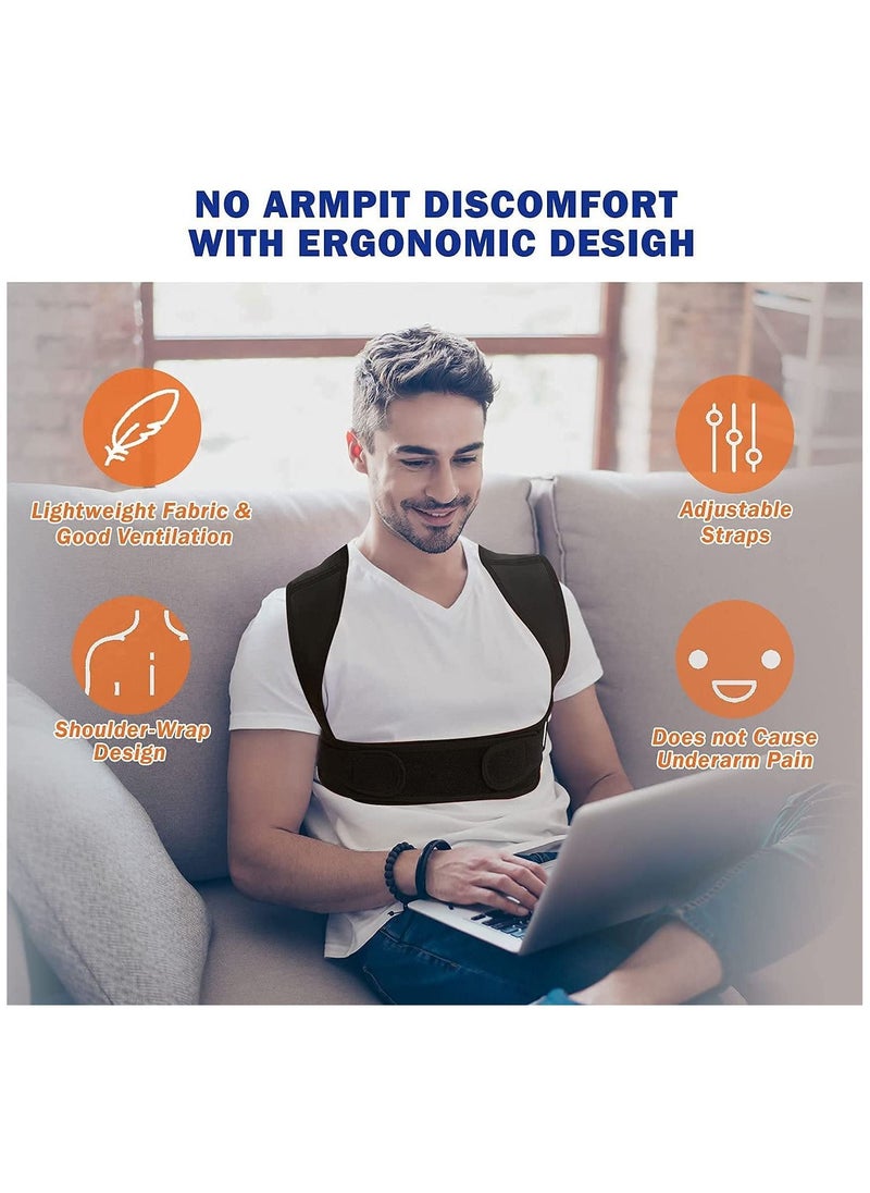 Generic Posture Corrector for Women and Men, Adjustable Upper Back Brace, Breathable Back Support straightener, Providing Pain Relief from Lumbar, Neck, Shoulder, and Clavicle, Back (L/XL（38""-44""))  - Image 4