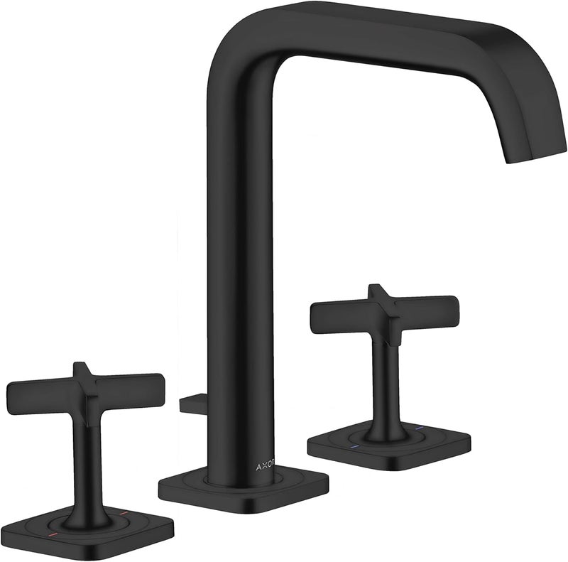 AXOR صنبور حوض الحمام AXOR Citterio E ذو مقبضين 3 ثقوب بارتفاع 9 بوصة باللون الأسود غير اللامع 36108671