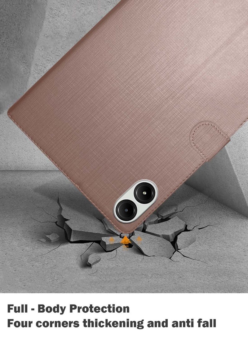 دبليو تيك شاومي ريدمي باد برو 5 جي 2024 12.1 بوصة ASN Love Series بو جلد مغناطيسي إغلاق غطاء فليب - روز جولد - Image 3