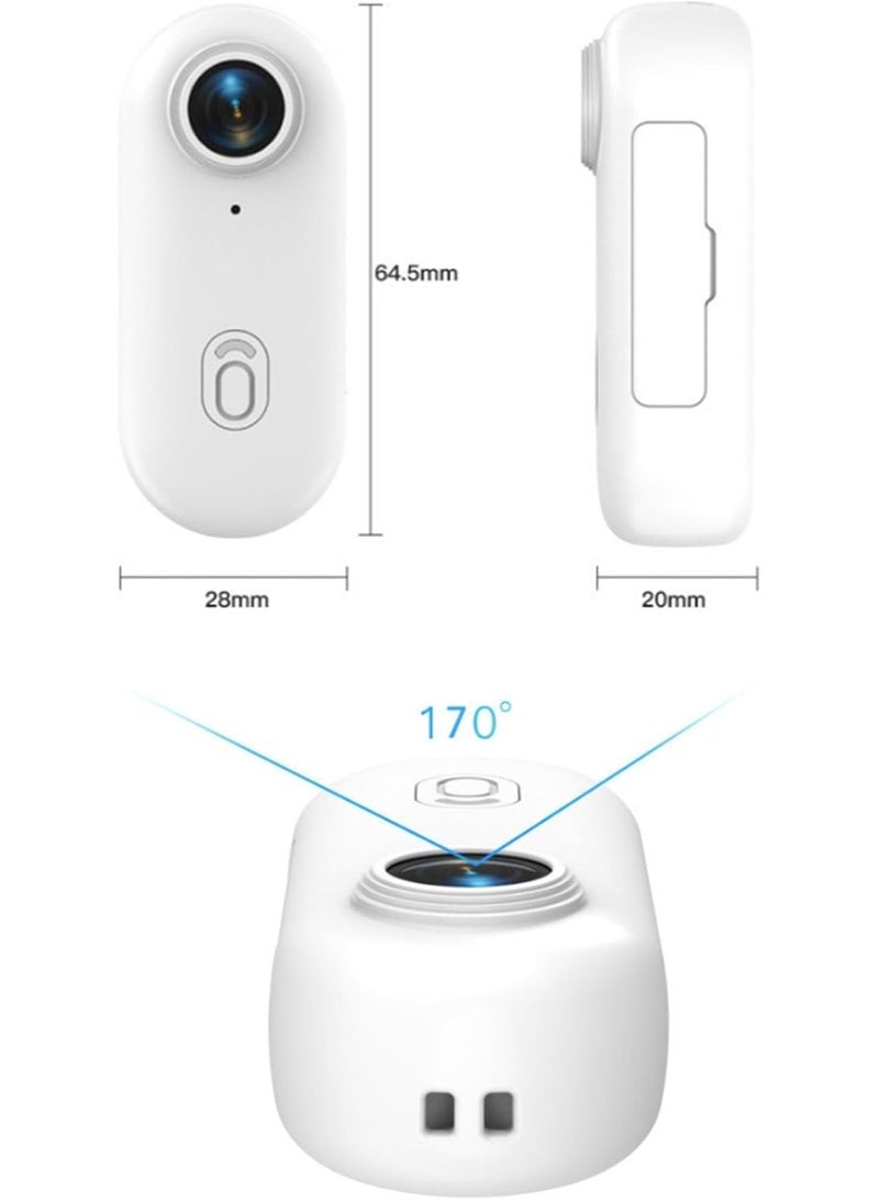 Eworld Motion Trail Wearable Action Camera – 4K Ultra HD, Hands-Free POV Recording, 120° Ultra Wide Angle, IPX7 Waterproof, Built-in Magnetic Mount, Compact Sports Mini Camera for Outdoor Adventure & Travel (White) - Image 2