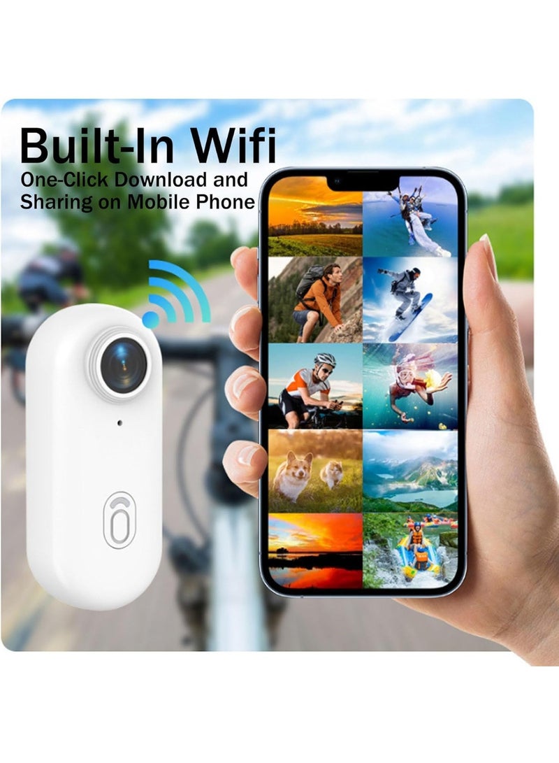 Eworld Motion Trail Wearable Action Camera – 4K Ultra HD, Hands-Free POV Recording, 120° Ultra Wide Angle, IPX7 Waterproof, Built-in Magnetic Mount, Compact Sports Mini Camera for Outdoor Adventure & Travel (White) - Image 5