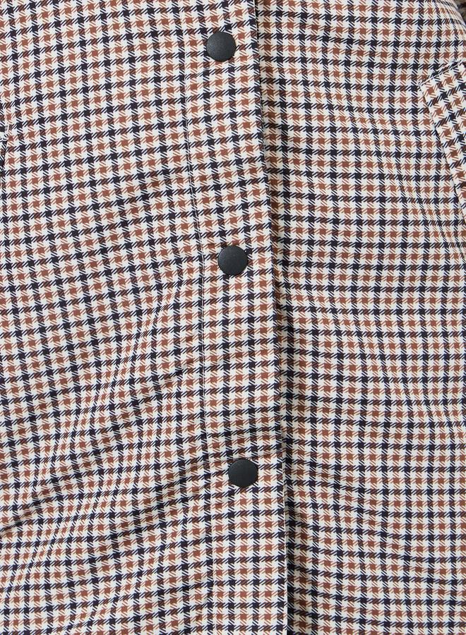 Styli Girls Checkered Hooded Coat - Image 3