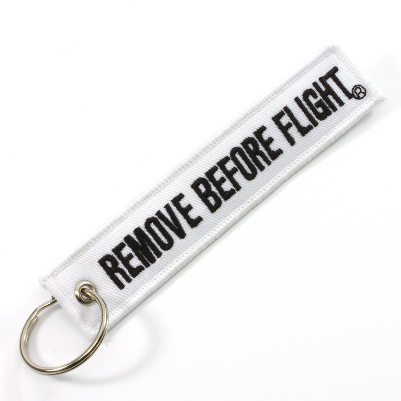 Rotary13B1 Remove Before Flight Key Chain - White - Image 1