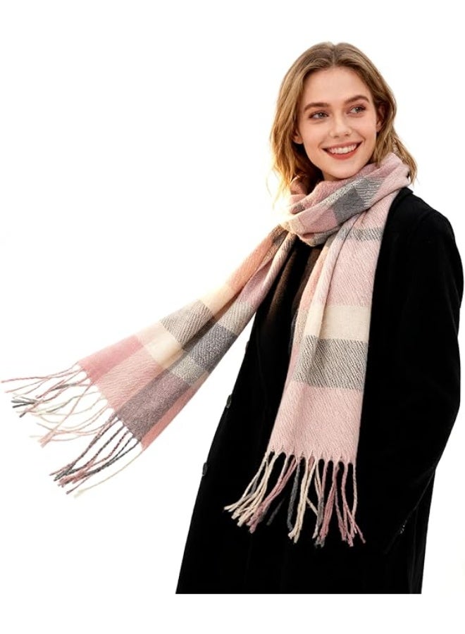 CMGTYYD. وشاح شتوي للنساء شال كشمير ملمس شراشيب منقوشة وشاح كبير الحجم وشاح باشمينا شالات سيدات وشاح قابل للانعكاس للاستخدام في الهواء الطلق والسفر - Image 3