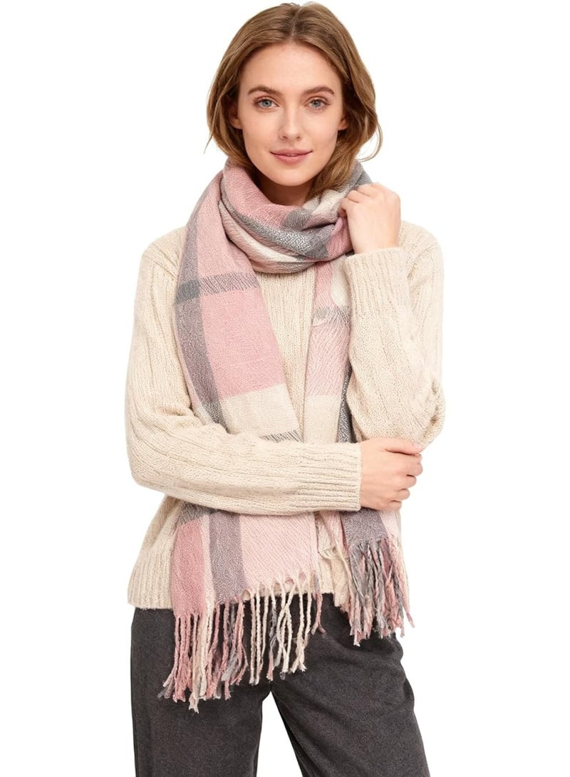 CMGTYYD. وشاح شتوي للنساء شال كشمير ملمس شراشيب منقوشة وشاح كبير الحجم وشاح باشمينا شالات سيدات وشاح قابل للانعكاس للاستخدام في الهواء الطلق والسفر - Image 2