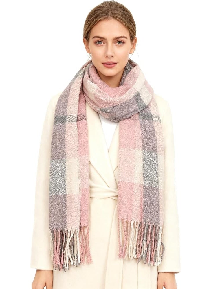 CMGTYYD. وشاح شتوي للنساء شال كشمير ملمس شراشيب منقوشة وشاح كبير الحجم وشاح باشمينا شالات سيدات وشاح قابل للانعكاس للاستخدام في الهواء الطلق والسفر - Image 1