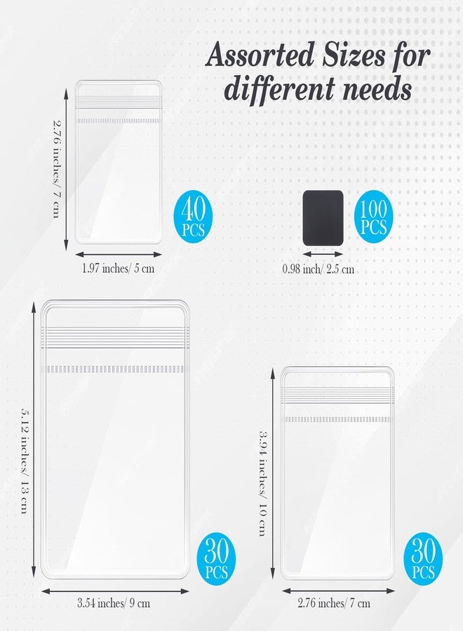 Sureio 200 Pcs Anti Tarnish Strips with Clear Plastic Jewelry Bags Sets, 100 Assorted Size Transparent Jewelry Storage Bags and 100 Anti Tarnish Strips for Packaging Jewelry Rings Earrings (3 Sizes) - Image 2