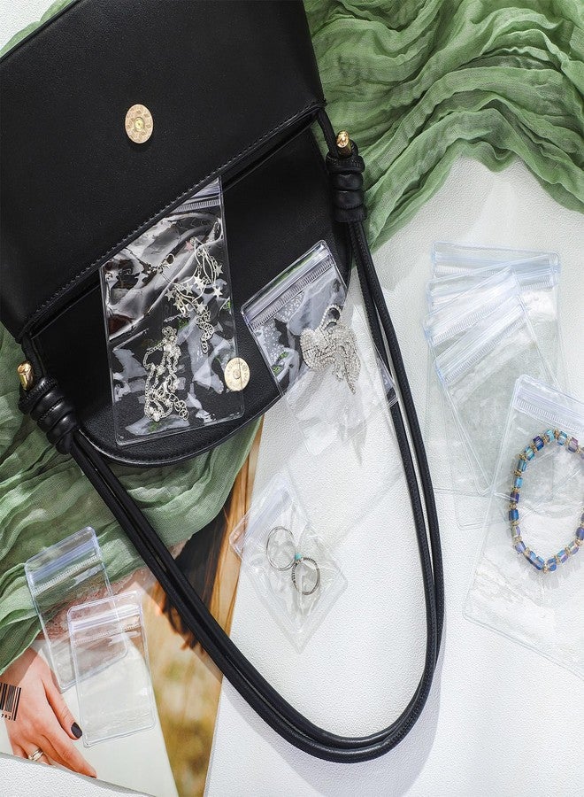 Sureio 200 Pcs Anti Tarnish Strips with Clear Plastic Jewelry Bags Sets, 100 Assorted Size Transparent Jewelry Storage Bags and 100 Anti Tarnish Strips for Packaging Jewelry Rings Earrings (3 Sizes) - Image 4