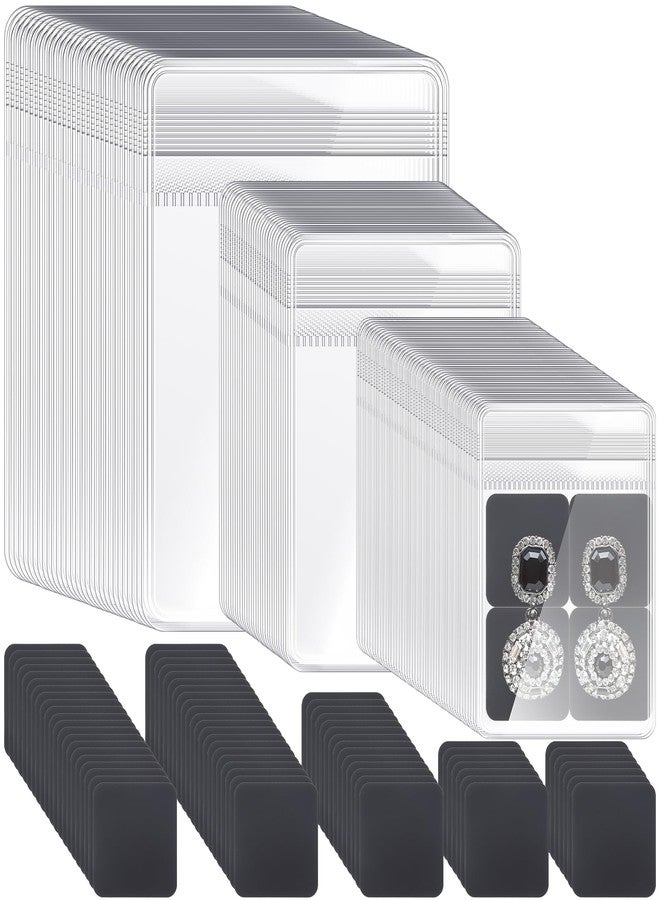 Sureio 200 Pcs Anti Tarnish Strips with Clear Plastic Jewelry Bags Sets, 100 Assorted Size Transparent Jewelry Storage Bags and 100 Anti Tarnish Strips for Packaging Jewelry Rings Earrings (3 Sizes) - Image 1