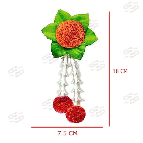 S2S Plastic Artificial Flowers And Leaves Decoration At Home Easy Simple Backdrop | Beautifully Crafted Artificial Flower - (Orange Flowers) (Pack Of 12 Pcs) - Image 2