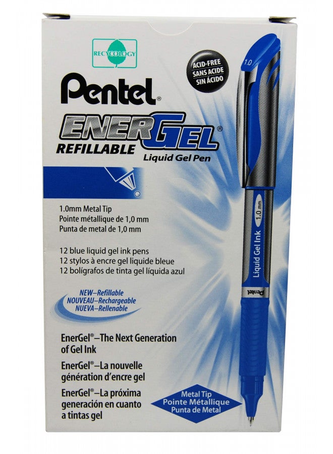 Pentel Liquid Gel Pen, Refillable, 1.0mm, Blue/Grey Barrel/Ink (BL60-C) - Image 2