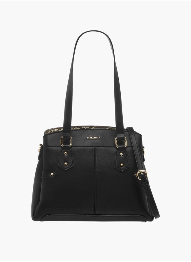 Flora Bella By Shoexpress Women Solid Tote Bag with Zip Closure and Detachable Strap  - Image 1