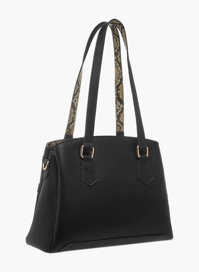 Flora Bella By Shoexpress Women Solid Tote Bag with Zip Closure and Detachable Strap  - Image 3