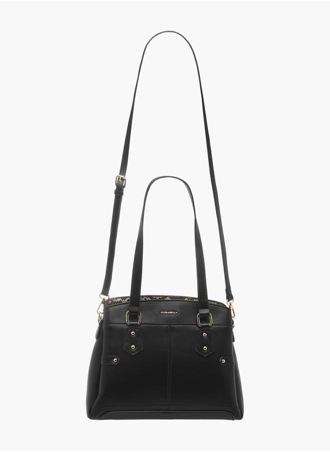Flora Bella By Shoexpress Women Solid Tote Bag with Zip Closure and Detachable Strap  - Image 2