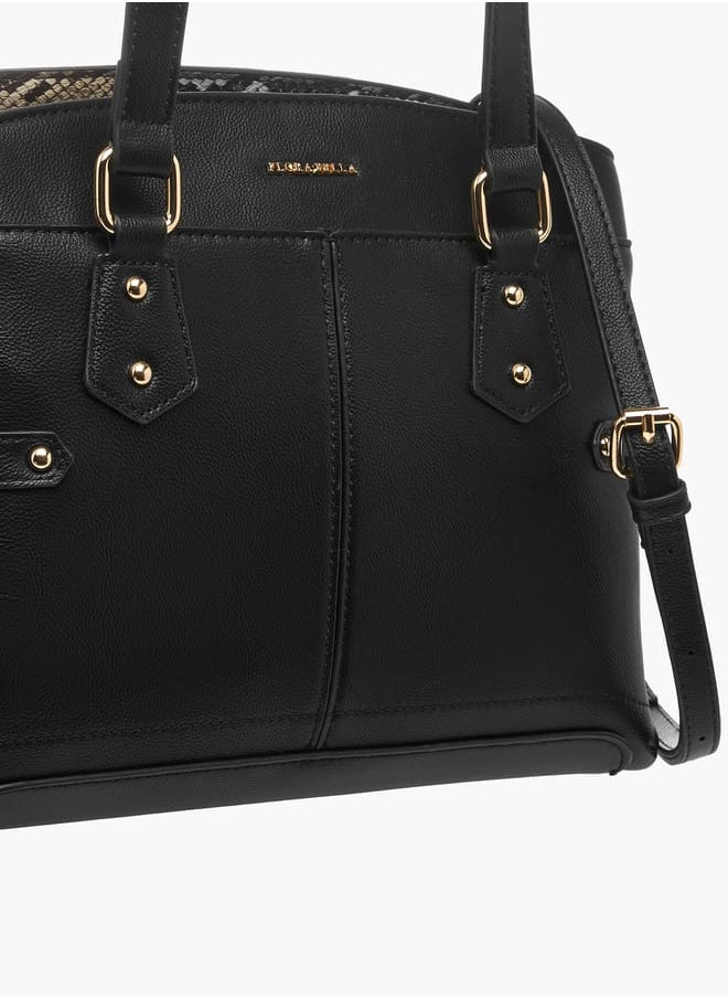 Flora Bella By Shoexpress Women Solid Tote Bag with Zip Closure and Detachable Strap  - Image 4