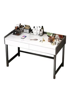 Sharpdo Sharpdo Marble Texture Vanity table Study Desk With Double Drawers 80*40*80cm  - Image 1