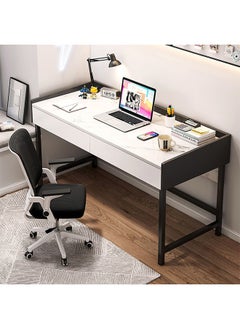 Sharpdo Sharpdo Marble Texture Vanity table Study Desk With Double Drawers 80*40*80cm  - Image 3