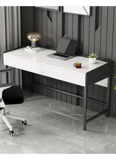 Sharpdo Sharpdo Marble Texture Vanity table Study Desk With Double Drawers 80*40*80cm  - Image 2