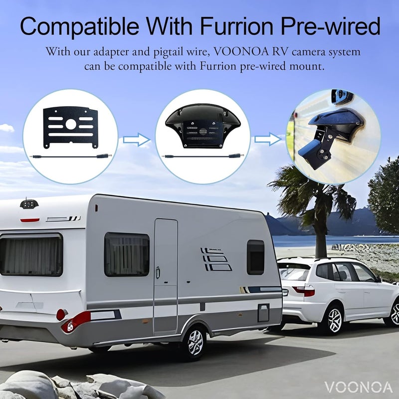 VOONOA 1080P Wireless RV Camera System with 7 Inch HD Monitor - IP69 Waterproof Night Vision Rear View Camera for RV, Truck, Trailer, and Camper - Image 5