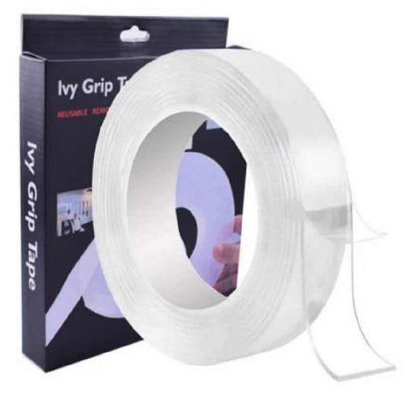 Generic QINPIN Double-Sided Transparent Heavy Duty Strong Glue Reusable Ivy Grip Tape for Wall, Floor, Carpet, Furniture  - Image 3