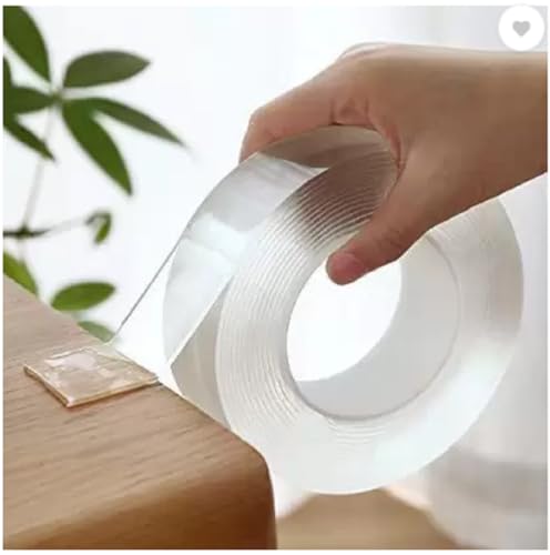 Generic QINPIN Double-Sided Transparent Heavy Duty Strong Glue Reusable Ivy Grip Tape for Wall, Floor, Carpet, Furniture  - Image 2