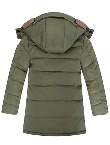 Mallimoda Big Boy's Hooded Bubble Jacket Heavyweight Solid Puffer Coat Style 1 Dark Green 5-6 Years - Image 2