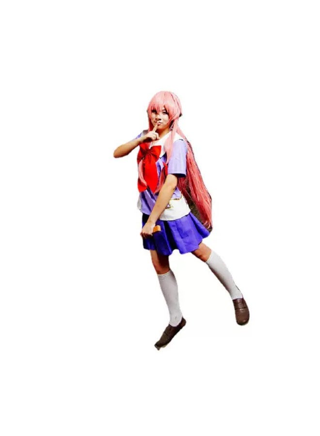 general Future Diary: My Wife Yuna's Cosplay Costume - hair Accessory + clothes Set + socks - Image 1