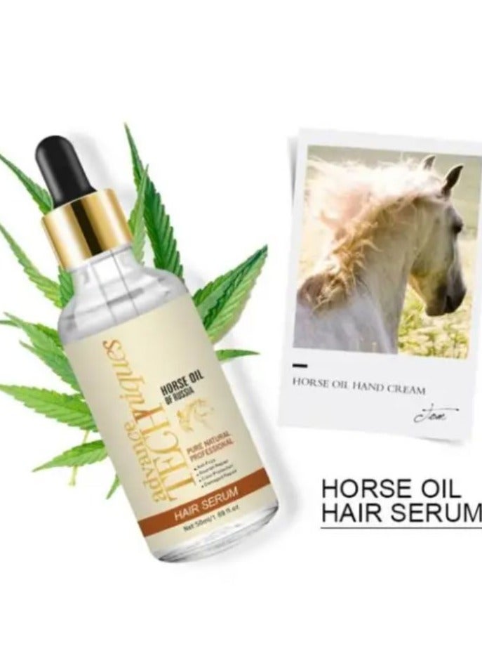 Disaar Hair Serum Anti Frizz Nourish Damaged Repair Color Protection Pure Natural Professional Advance Techniques Care  Horse Oil Of Russia 50ml - Image 2
