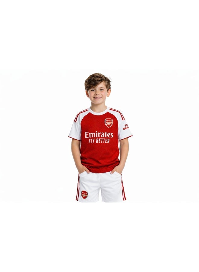 Toyland Kids Arsenal Home Football Jersey Set – Number 41 –Boys Sports T-Shirt & Shorts Kit - Image 1