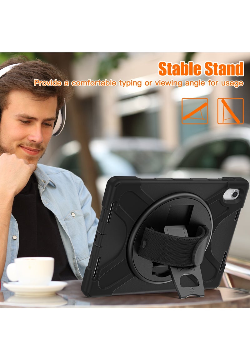 GULFLINK Full Body Cover with 360 Rotating Hand Strap & Shoulder Strap, Heavy Duty Shockproof Case for  ipad 10th 10.9 inch 2022（A2757/A2777）Black  - Image 3