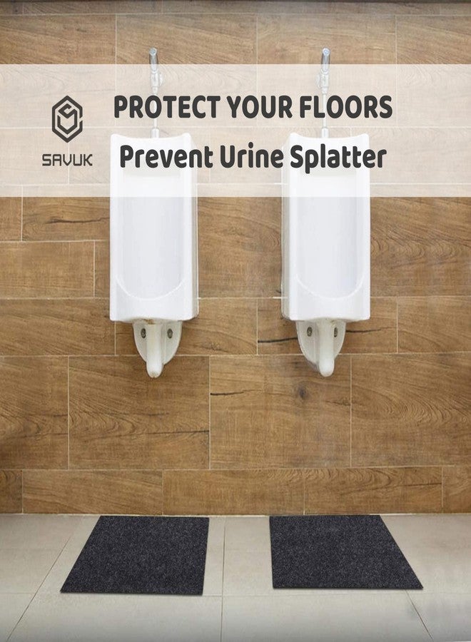 SAVUK Urinal Mats Non-Slip Non-Adhesive Water Absroption Bathroom, Restaurant, Gym, Restroom Toilet floor Pad for Men and Women Rectangular Shaped Dark Gray Commercial Splash 6 Pack 17,5"x21" (6) - Image 4